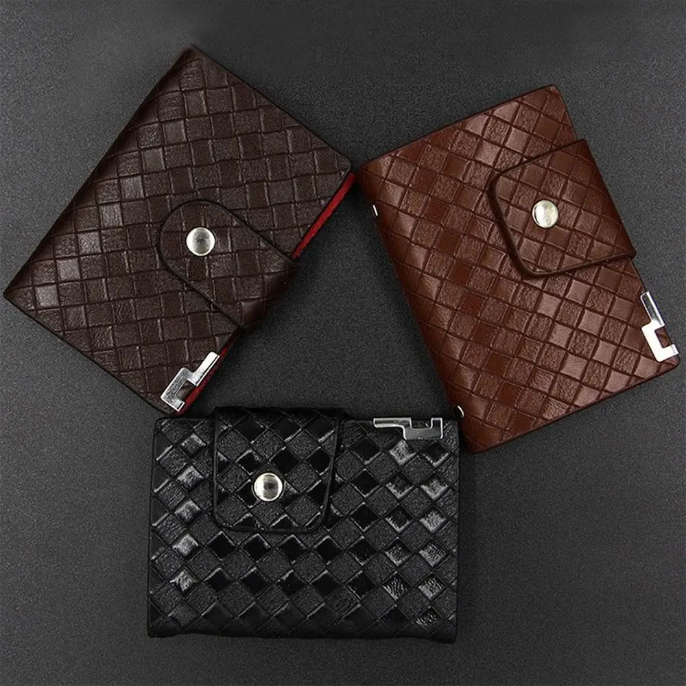 Leather Business ID Credit Card Holder Organizer Snap Closure w// 26 Card Slots