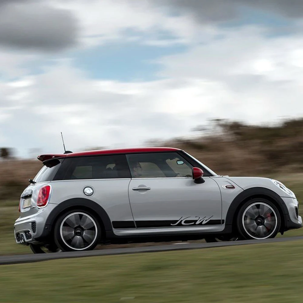 سيارة التصميم الباب الجانب سباق شريط تنورة الجسم ملصقات مصورة ل BMW ميني جون كوبر يعمل F56 JCW 2014-2015 اكسسوارات