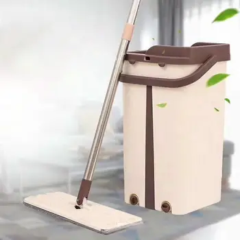 

2019 Free Hand Washing Lazy Mop Bucket Magic Cleaner Self-wring Squeeze Double Sided Household Cleaning Automatic Dehydration