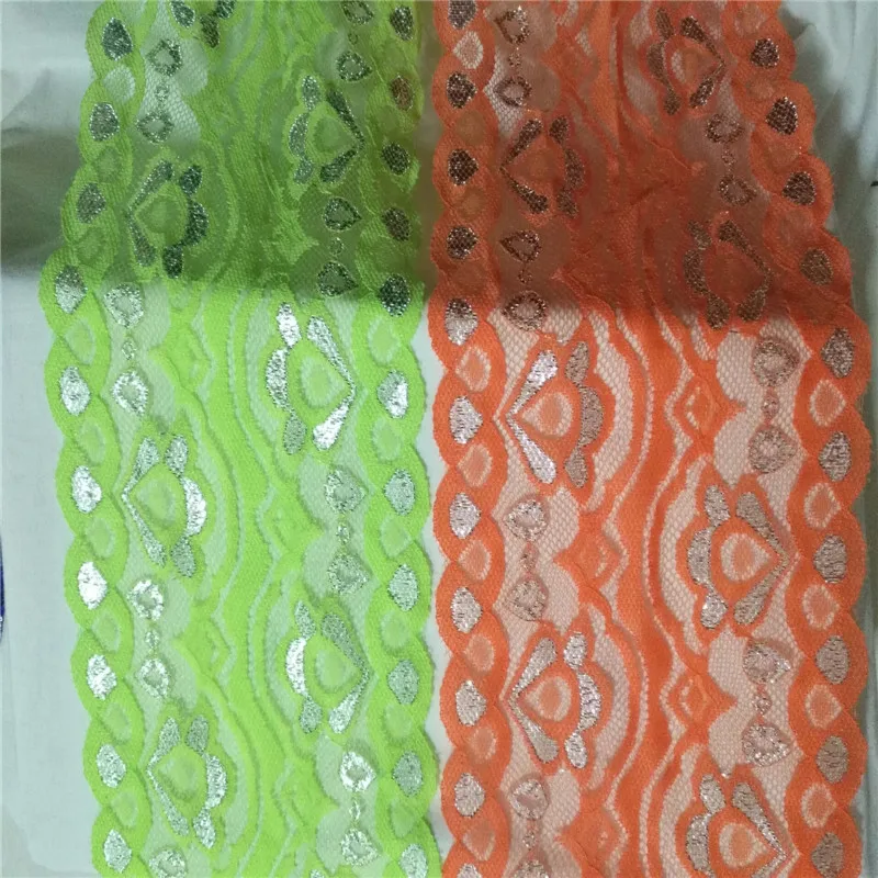 

Free shipping 10yards/lot Width 15cm 7colors With silver Elastic Lace Fabric DIY Garment Accessories,Wedding Lace,Lace Material