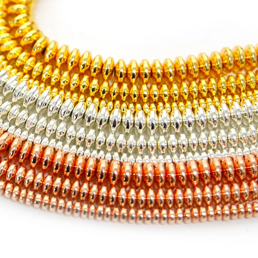 

4*2mm 6*3mm 8*3mm Natural Stone Beads Rose Gold Hematite Beads Rondelle Spacer Beads For Jewelry Making DIY Bracelet
