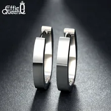 Effie queen Высокое качество нержавеющая сталь 316 L серьги для женщин Идеальный полированный круг серьга-гвоздик модная мужская бижутерия IE17