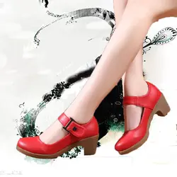 Женская обувь для танцев мягкая подошва круглый спортивная обувь женская обувь на квадратном каблуке для Для женщин современные Фитнес