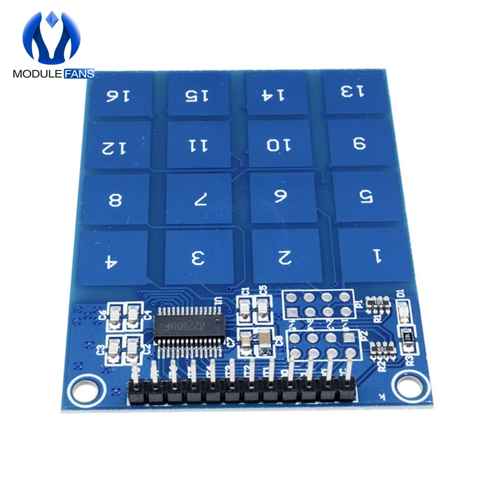 16 Ключ канал TTP229 емкостной сенсорный выключатель цифровой датчик IC пластина модуля плата для Arduino Индикатор низкого заряда 2,4 В 5,5 В
