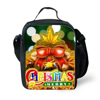 

ELVISWORDS Christmas Bags For Children Cute Lunch Bag Thermal Insulated Lunch Box Tote Bag Thermal Food Picnic Package Best Gift
