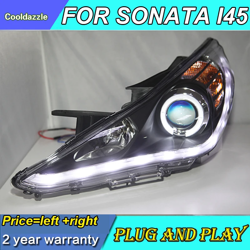 Светодиодный Hyundai Sonata YF I45 светодиодные фары ангельские глазки 2009 2010 201120122013 2014