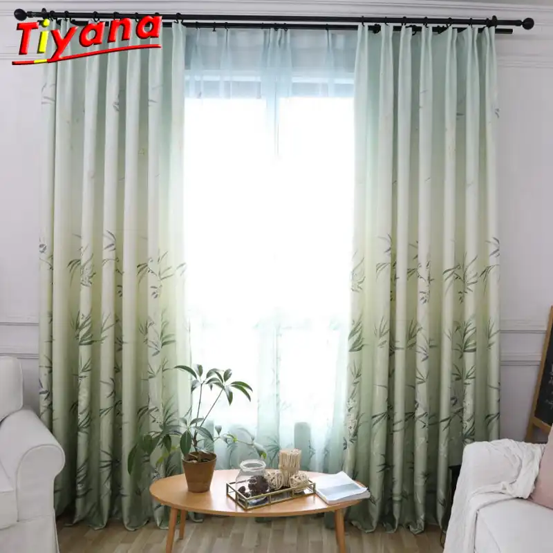 cortina de bambu gris semipersianas transparentes verdes ventanas modernas opacas sala de estar cortinas para dormitorio tratamiento de ventanas