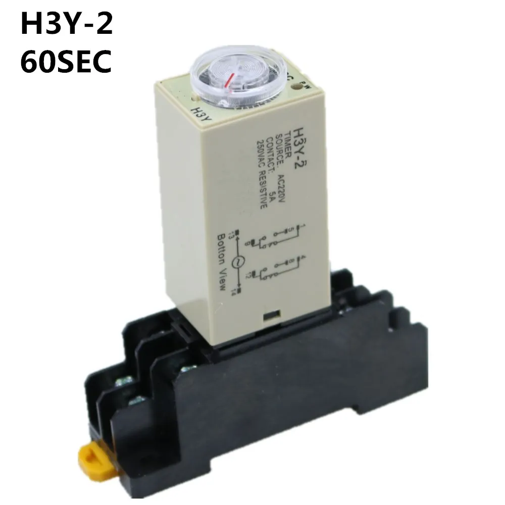 H3Y-2 AC 110 В таймер задержки Реле времени 0 - 60 сек с базой | Обустройство дома