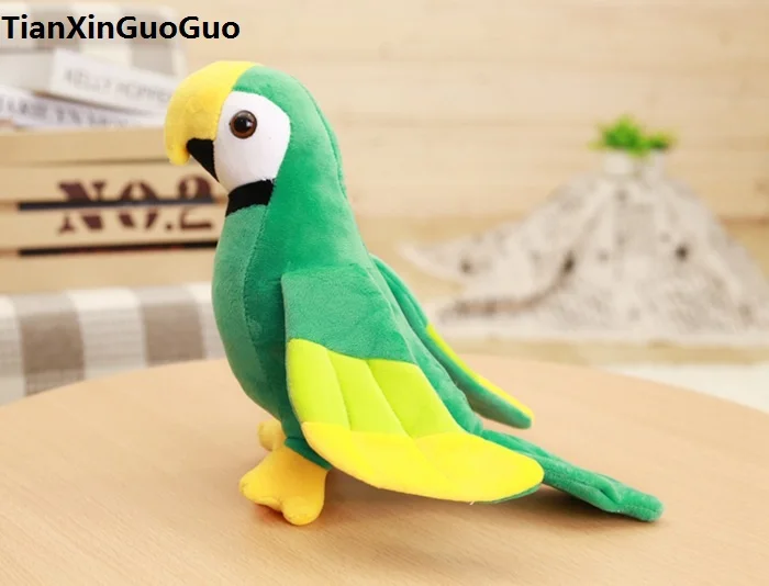 coloured green parrot bird about 25cm plush toy cute parrot soft doll