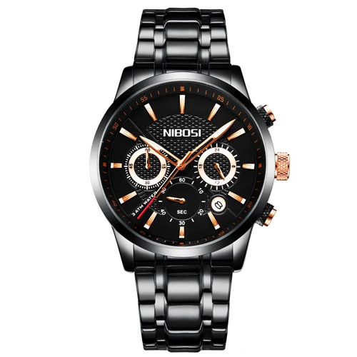 

NIBOSI Men's Fashion Quartz Watch Male Chronograph Waterproof Date Display Analog Sport Wristwatch Relogio Masculino