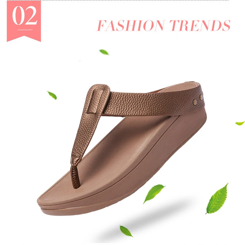 BEYARNEWomen's Flip Flops Fashion T-Shaped Platform Slippers Ladies Casual Beach Sandals Outdoor Slides Summer Holiday Slipppers