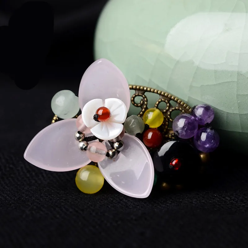 Yanting Purple Crystal Brooch Glass Glazed Leaf Shell Flower Brooch Handmade Brooches For Women Brooches Pins Vintage Accessories 072 (3)