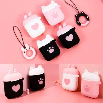 

Cute Cat Claw Lovely Heart Soft Silicone Shockproof Cover Protective Case Skin Shell For AirPods Earphone