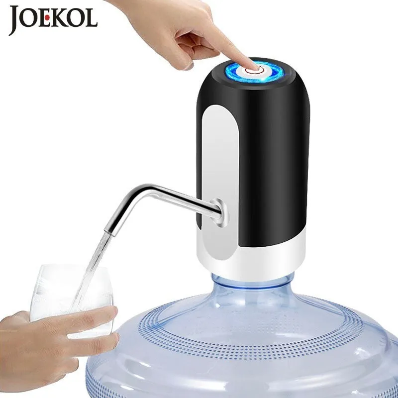 Yosoo Wireless USB Electric Automatic Drinking Water Bottle Pump Smart Water Dispenser Pumping Device indoors Black 