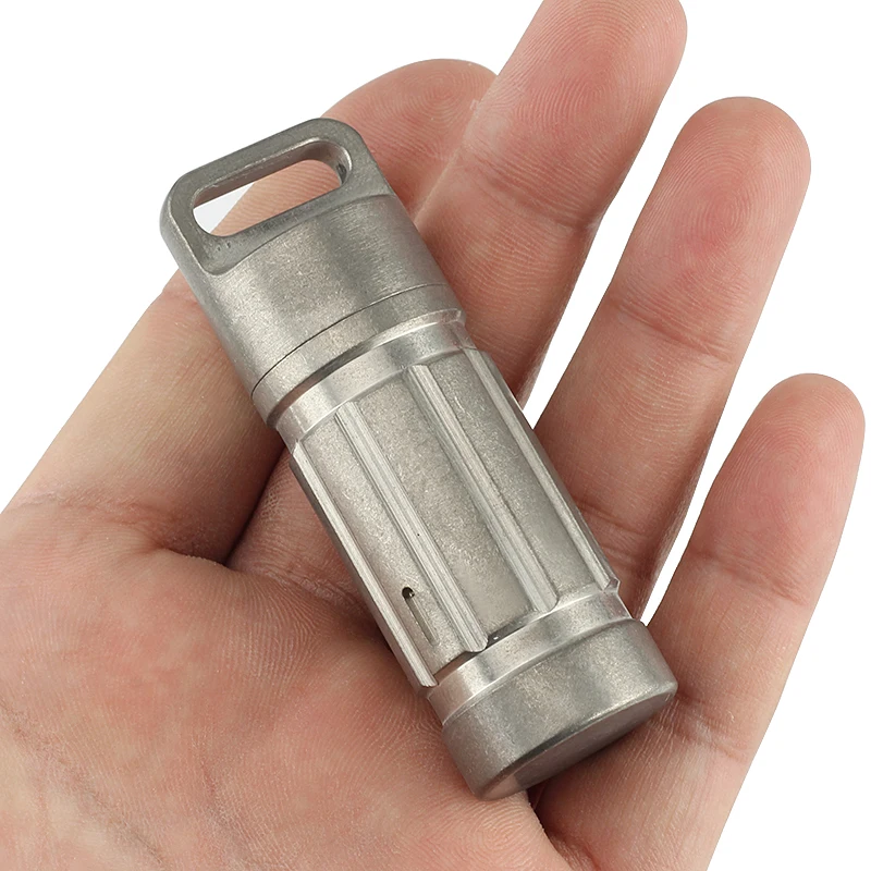 Pure Titanium Waterproof Bottle Camping Survival Seal Bottle EDC Outdoor Tool