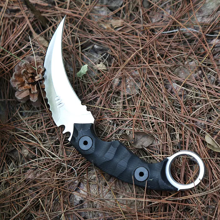 Fisharks сверхмощный тактический нож с фиксированным лезвием Karambit D2 лезвие G10 ручка охотничий Скинер Hawkbill выживания CSGO коготь ножи