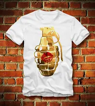 2020 neue Sommer T Shirt Lustiges T-SHIRT HANDGRANATE KUSS MUND KUSS MACHEN LIEBE NICHT KRIEG POP KUNST BOMBE Nach t-shirt