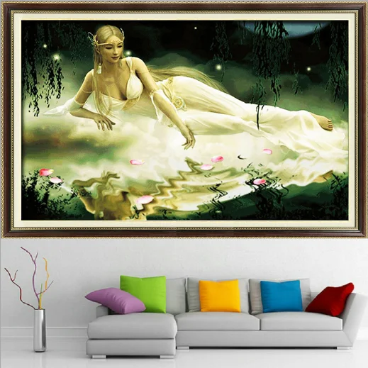 

The Sleeping Beauty cross stitch kit full stitch 11ct pre stamped canvas cotton silk thread embroidery DIY needlework set