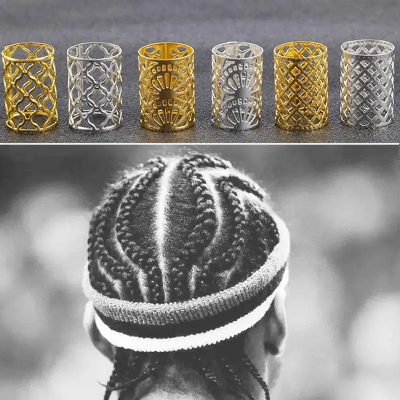 10pcs Clip Braid Hair Extension Ring Mini Buckle Fashion Accessories Adjustable Dreadlock Cuff Beads Out Wig Decorative