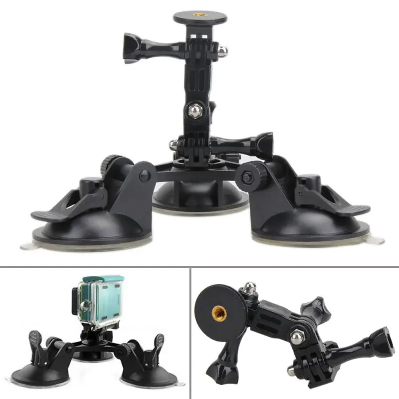 1/4" Screw Suction Cup Tripod Car Mount for Gopro Hero 5 4 Session