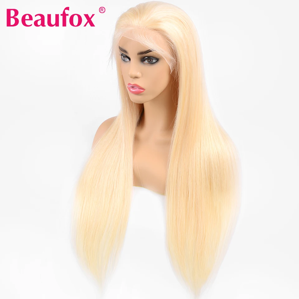 Beaufox 613 Blonde Lace Front Human Hair Wigs 150% Pre Plucked Indian Straight Hair Lace Wig Natural Hairline Remy 613 Color Wig (2)