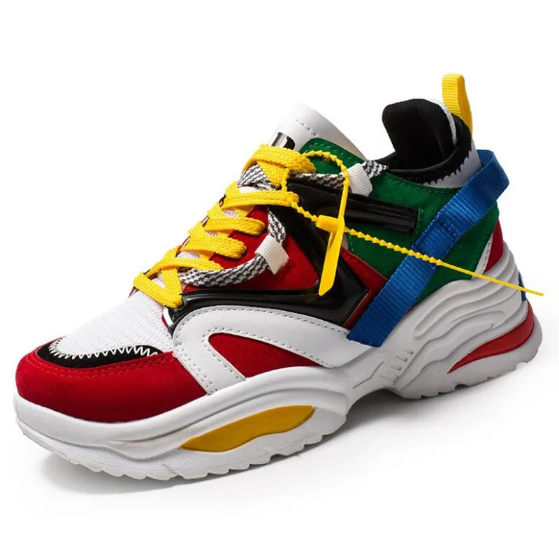 

New 2019 Spring Autumn Ladies Shoes Black Lace-up Casual Shoes High Platform Shoes Women Sneakers Flats Tenis Tenis Feminino