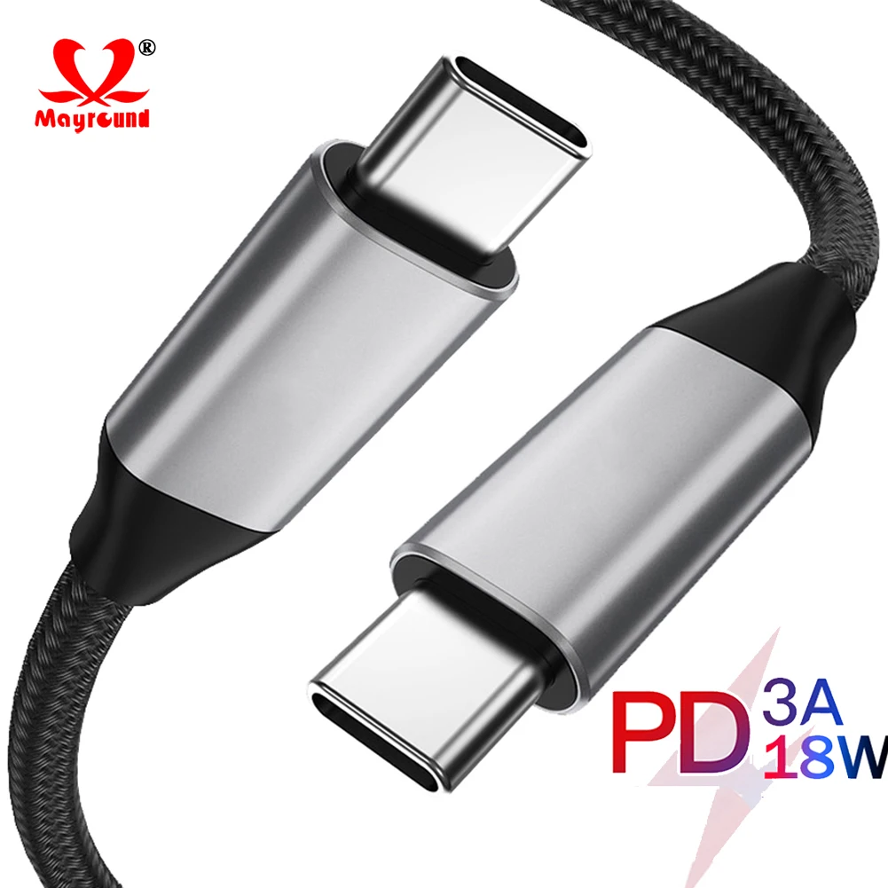 Jetjoy USB C к USB C type C кабель Male to Male 3A PD кабель для быстрой зарядки данных зарядный кабель нейлоновый плетеный провод PD 18 Вт Быстрая зарядка