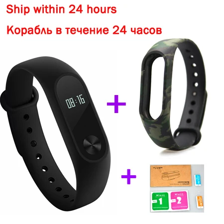 Xiaomi mi Band 2 mi band mi Band 2 браслет OLED сенсорный экран фитнес-трекер для измерения сердечного ритма IP67 водонепроницаемый - Цвет: add color strap