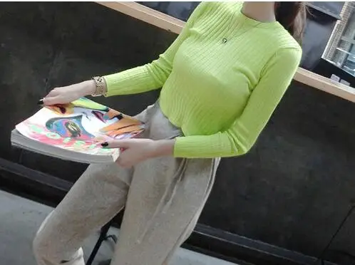 2017 Spring Autumn Tops Women O-neck Long Sleeve Sexy High Waist Sweater knitted Cropped knitwear Women Sweaters Pullovers 1307