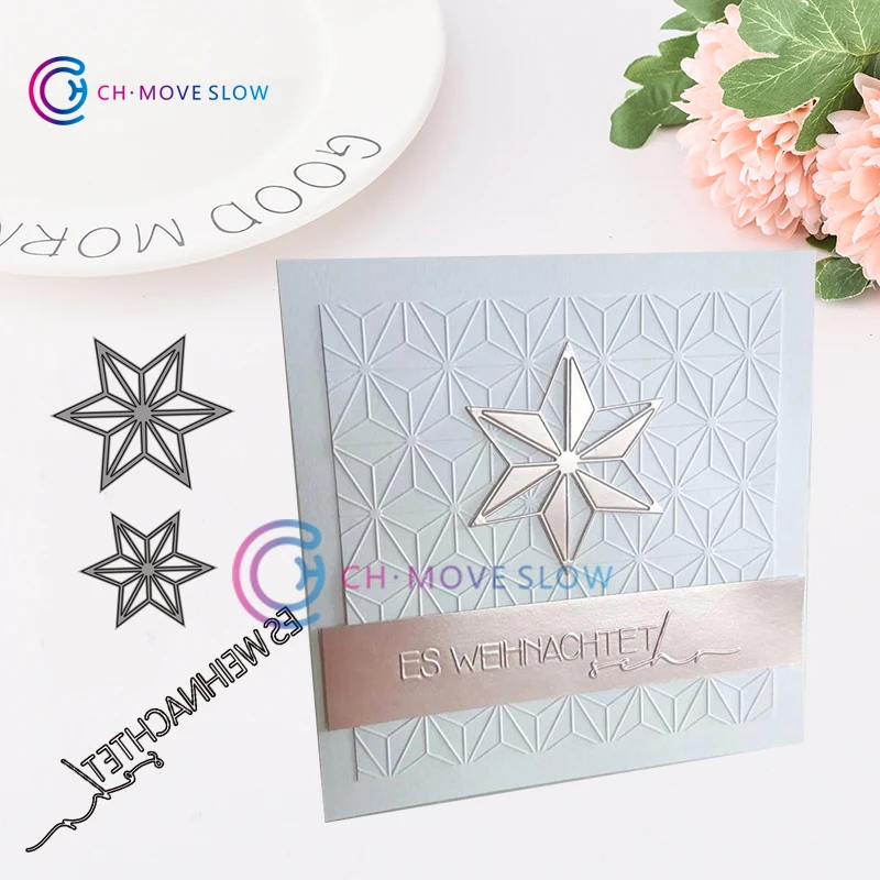

2019 New Arrival CH Hexagonal star and Letter Metal Cutting Dies bow wreath Set Stencils for DIY Scrapbooking Photo Album