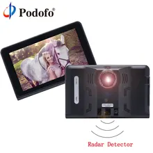 Podofo Capacitive Car DVR Camera Video Recorder 7″ Android Touch Radar Detector GPS Navigation WIFI DashCam Registrar Map Free