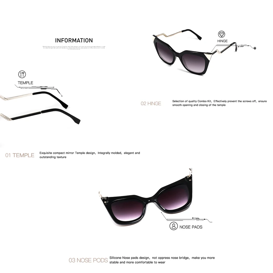 AEVOGUE солнцезащитные очки для женщин Кошачий глаз нерегулярные изогнутые дужки Модные оттенки Винтажные Солнцезащитные очки Gafas Oculos De Sol UV400 AE0203B