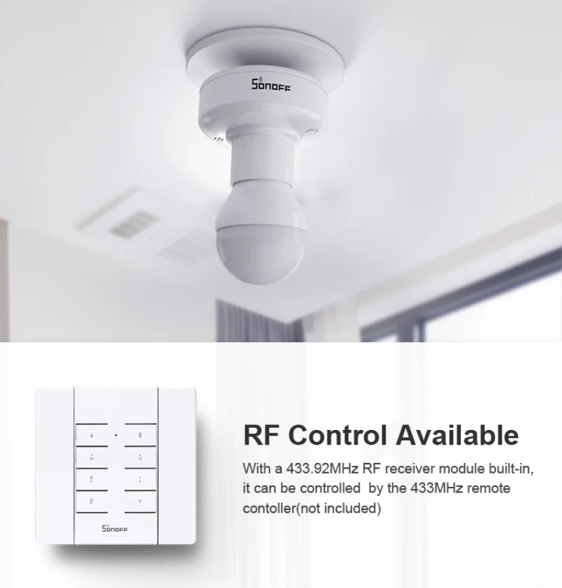 E27 Sonoff Универсальный R2 RF 433MHz Wifi умный светильник, держатель, WiFi светильник, лампочка, держатель, поддерживает радиочастотный приемник, умный дом blubs