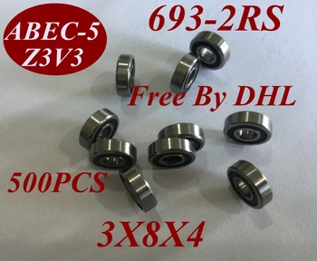 

500Pcs 693RS 693RZ 693 2RS 693 2RZ 693-2RS 3X8X4 MM 3*8*4 MM Miniature roller shaft motor deep groove Ball Bearing tools