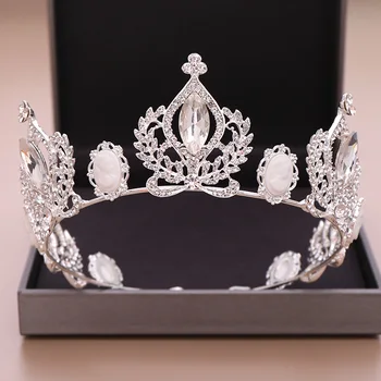 

Baroque Vintage Crystal Bride Tiaras Crown Rhinestone Bridal Hair Jewelry Headpiece Women Pageant Wedding Hair Accessories VL