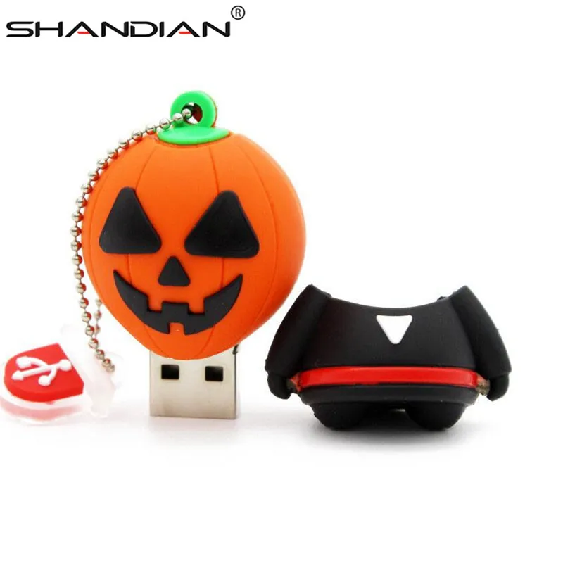 SHANDIAN Ужасный Призрак USB флеш-накопитель мультфильм USB карта памяти Флешка 64 Гб/32 г/16 г/8 г/4 г крутые подарки на Хэллоуин