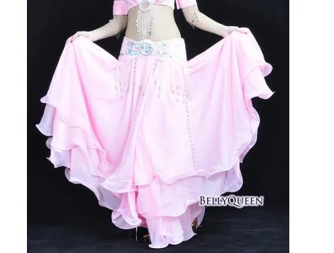 1 шт./партия,, Женская юбка для танца живота, однотонные конфеты цвет шифон, большой подол, юбка для живота, сценическая юбка