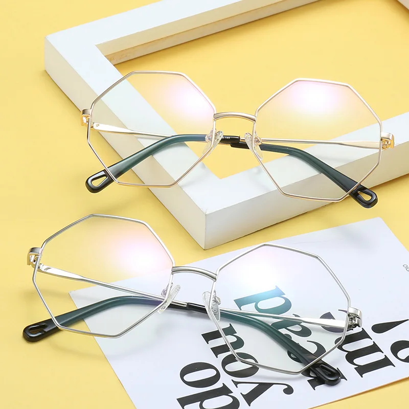 XIESIQING дизайнерские полигональные оправы монохромные прозрачные линзы солнцезащитные очки мужские ретро солнцезащитные очки Шестигранная оправа
