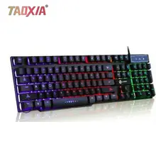  Colorful Backlight Keyboard For CF LOL Professional Game Mouse Luminescence USB Cable Durable Game Mouse Keyboards Set 