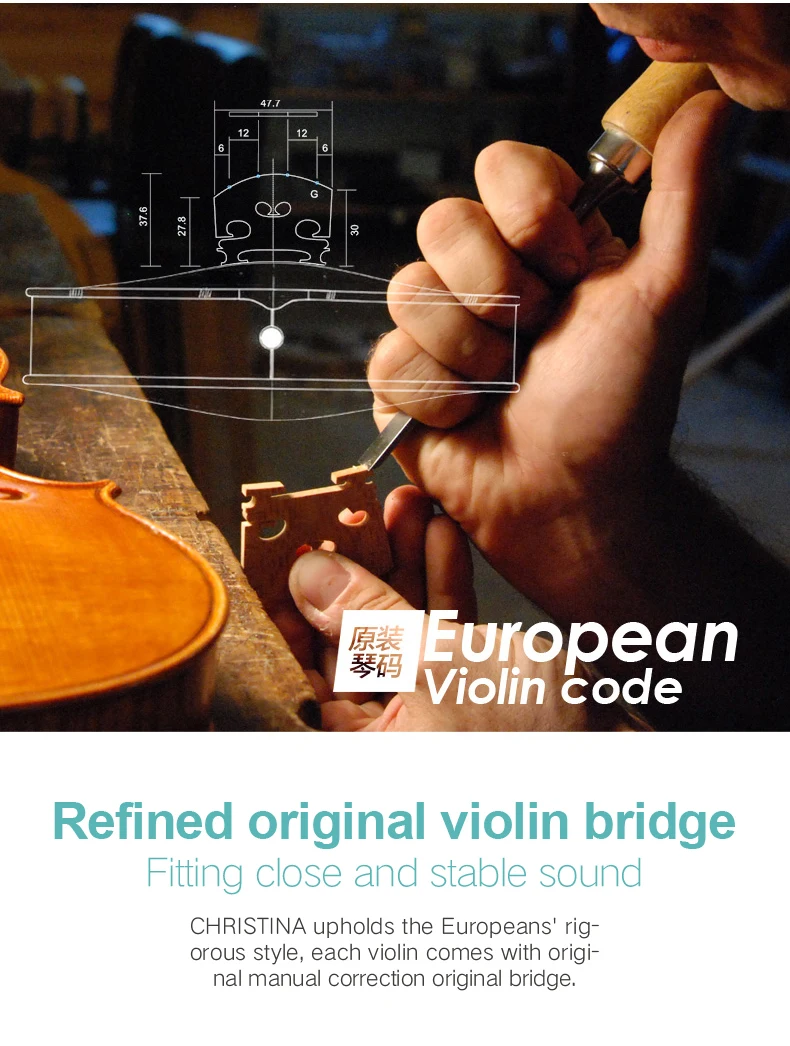 V07C Кристина Скрипки o 4/4 масляный лак Музыкальные инструменты, высокое качество Скрипки 4/4+ чехол+ бант+ канифоль