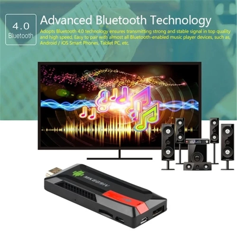 MK809 IV Android 5 1 ТВ 8G UHD 4K HD 3D Мини ПК H.265 WiFi смарт медиаплеер US UK EU AU Plug|ТВ-приставки и