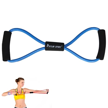 

new fitness training figure 8 type Hand Gripper Strengths exercise tube yoga blue for wholesale kylin sport