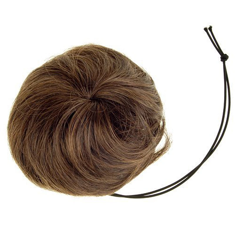 NEW Woman Hairpiece Hair Bun Wig Topknot Wigs Extensions Light Brownin