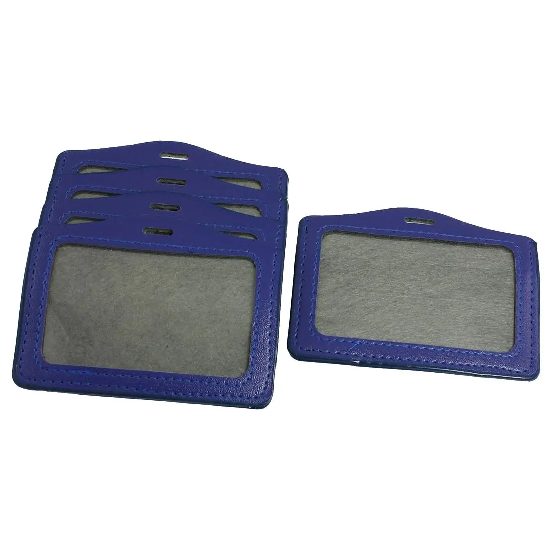 5 Pcs horizontal synthetic leather with personal badge holder with name