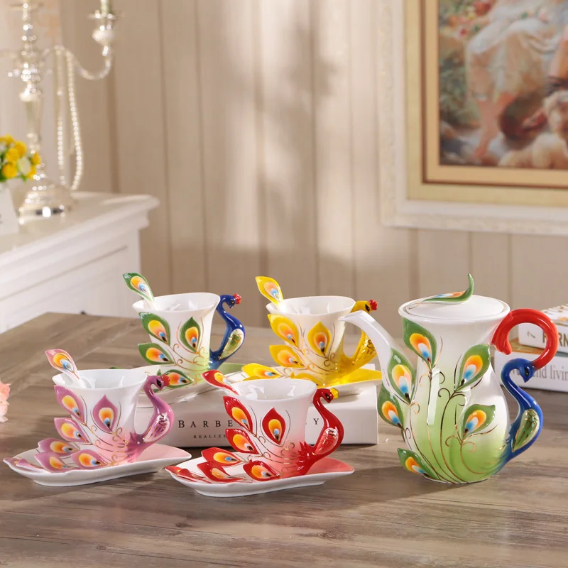 

2018 New Style Enamel Porcelain Quik Cup Portable Ceramic Pot Mug Chinese Kung Fu Drinkware Travel Tea Set 1 POT + 1 CUP