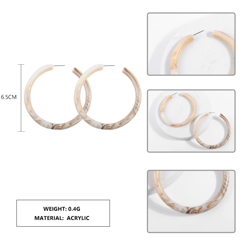 Новые Модные цветные круглые серьги-кольца с геометрическим узором для женщин, простые акриловые массивные серьги для женщин, ювелирные изделия для праздника