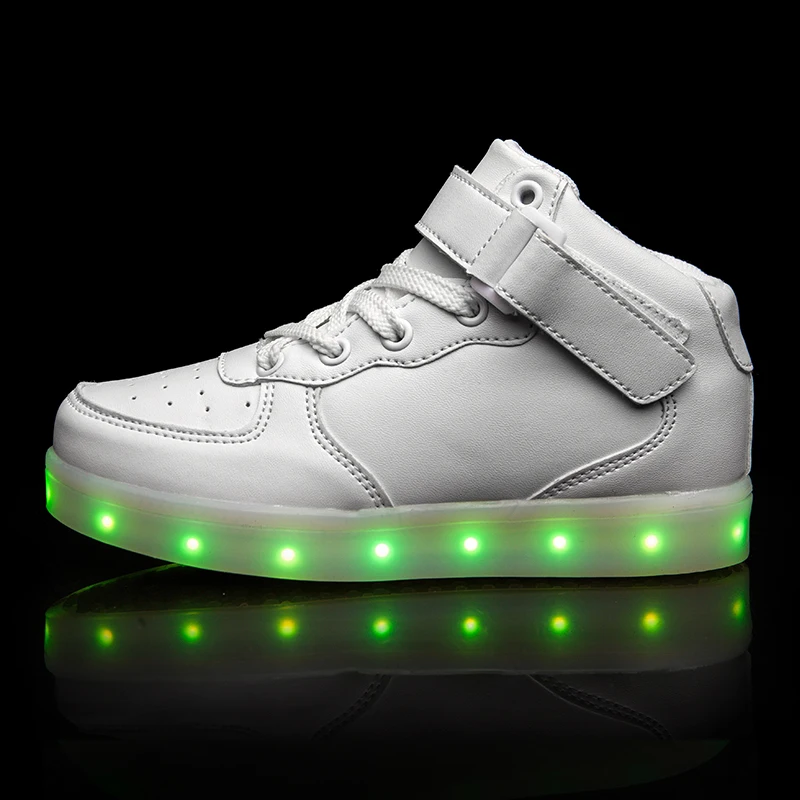 الدافئة مثل المنزل الأبيض جديد 25-39 USB شاحن متوهجة رياضية Led الأطفال الإضاءة أحذية الفتيان الفتيات مضيئة مضيئة حذاء رياضة