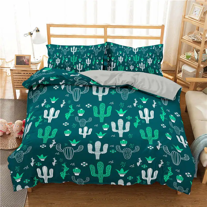Комплект постельного белья ZEIMON с изображением кактуса, роскошные наборы пододеяльников с 3d принтом, одеяло с ананасом, домашний декор, покрывало из микрофибры для гостиной - Цвет: SXJ0500-12