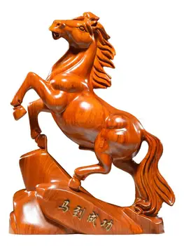

Woodcarving horse ornaments 12 Zodiac huanghuali solid wood horse to success home lucky office mahogany crafts