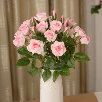 

It takes 1 3 Simulation of 4 rose bud roses flowers lover rose wedding gift silk flower decoration artificial flowers cheap